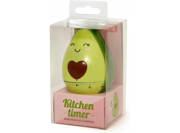 Legami - Minuteur de Cuisine, réglable manuellement, 60 Minutes, sans Batterie, Ø 6 cm, thème Avocat Vert, Unique AVOCADO