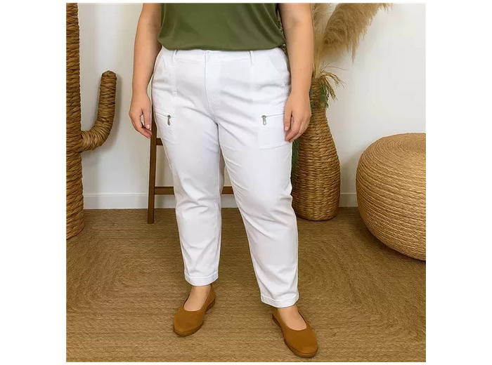T545- Pantalon Confort JST (T38-T52) (blanc)