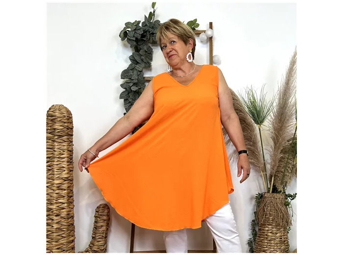 L448- Tunique unie (Tu) 🇮🇹 (orange)