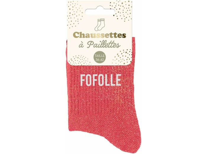 STC Chaussettes Paillettes Colorées Mot Fantaisie - Fofolle