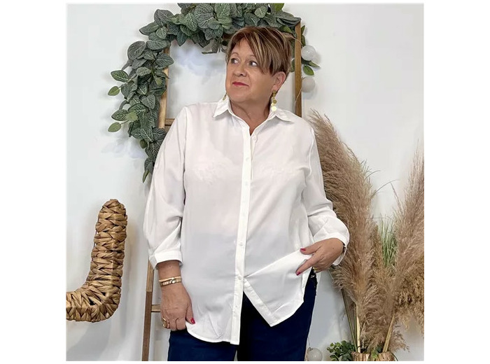 Z081- Chemise unie Christy (T44-T52) (blanc)