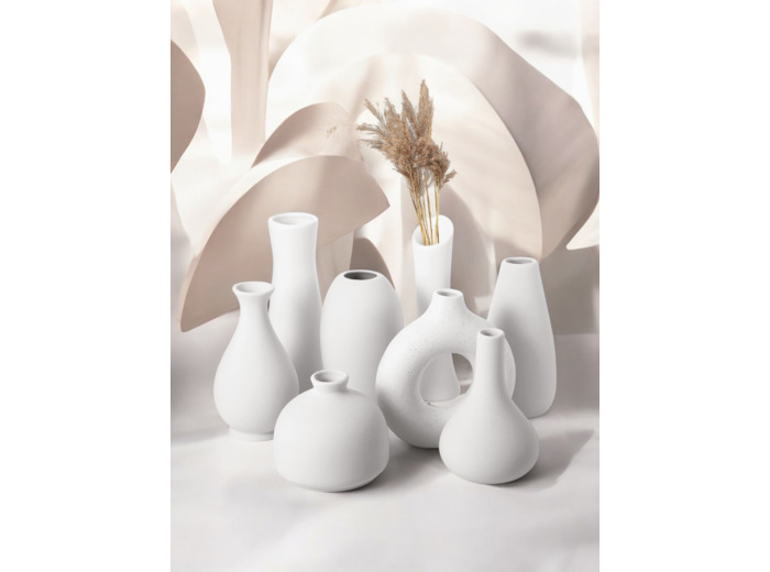 Omtofo Vase Blanc Set - Lot De 4 Vases Fleur Ceramique