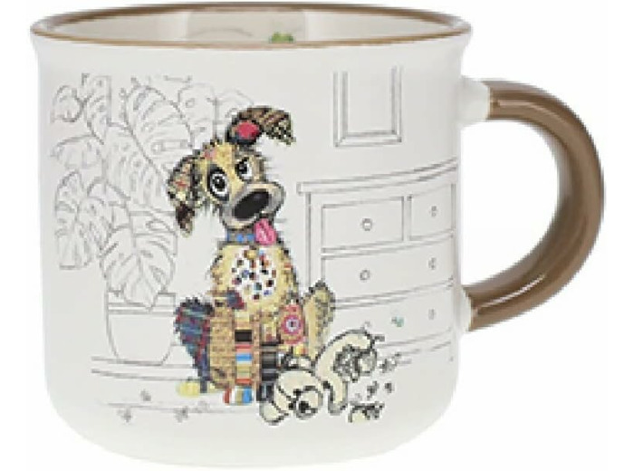 KIUB Mini mug timbale expresso avec des animaux - motif chien gentil - Hauteur 6,5CM - porcelaine fine