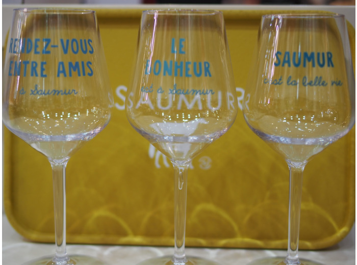 6 verres à pieds en plastique réutilisable Saumur