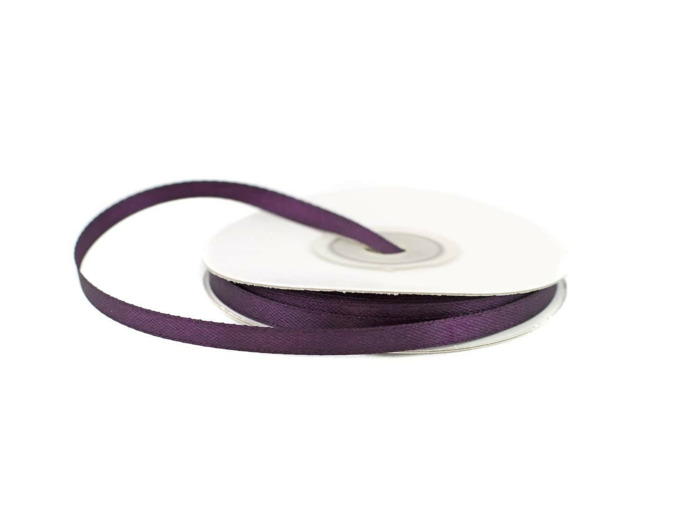 Ruban satin aubergine 290 Largeur 6 mm