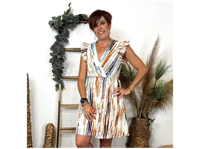 L945- Robe "by One" Aquarelle (T36-T40) (orange)