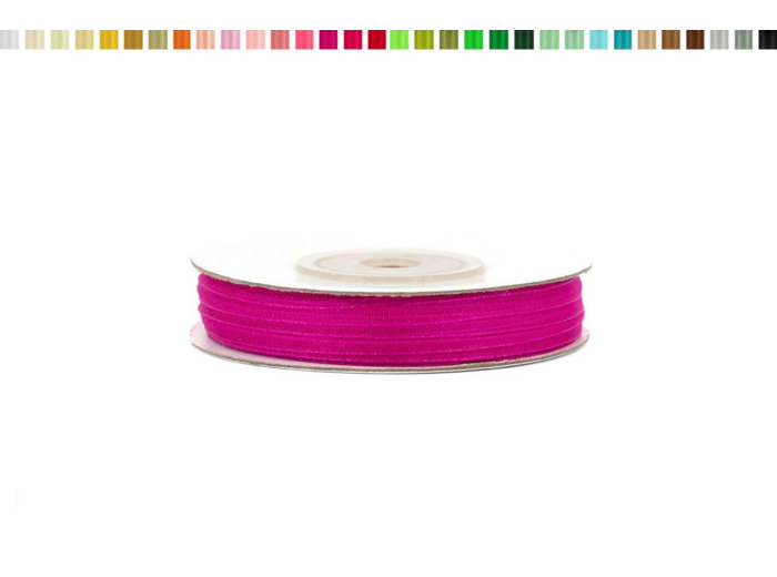 Ruban organza 3mm de large bobine de 50 metres de long framboise