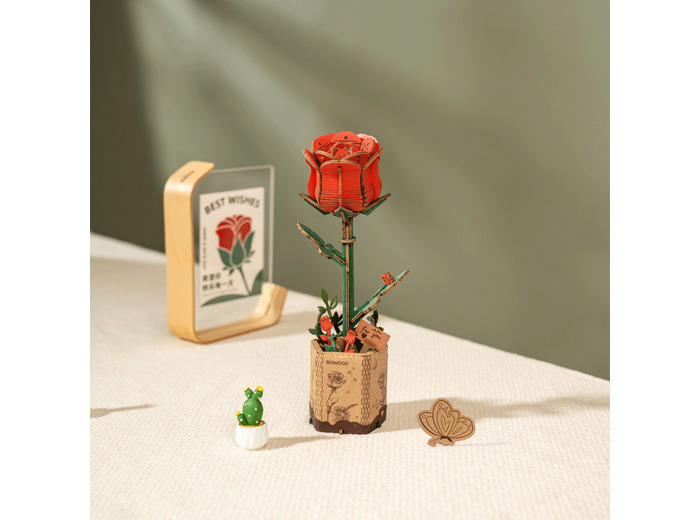 Rose en Bois Rouge