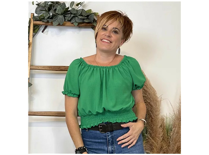 L170- Croptop uni (Tu) (vert brésil)