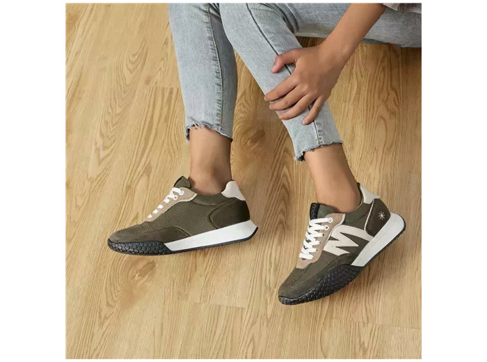 R454- Sneakers Moow bi-matière ( T36-T41) (kaki)