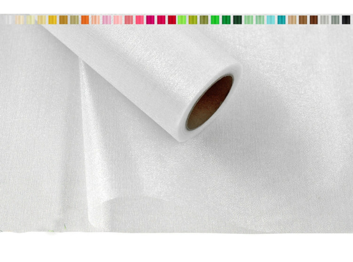 Tissus organza 16 cm de large 9 metres de long colori blanc