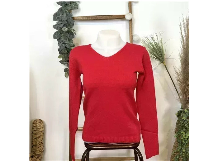 Y248- Pull Laine Cachemire "Tricotonic" (les T36&40) (rouge)