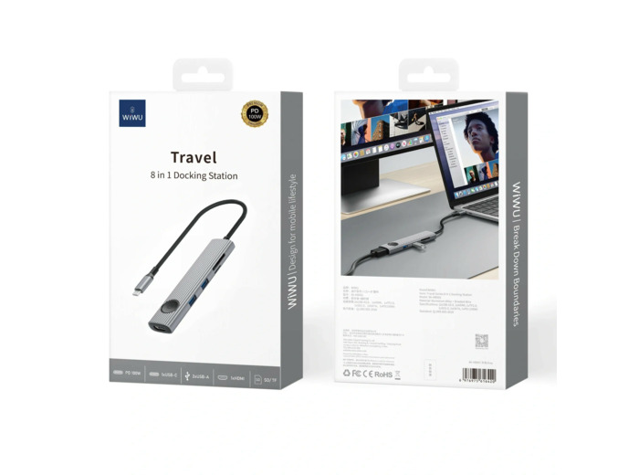WIWU Hub USB-C 8 en 1 multifonction