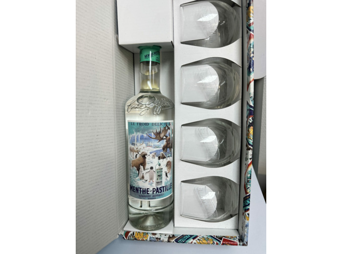 Coffret Menthe-Pastille "Giffard" bouteille 70cl et verres