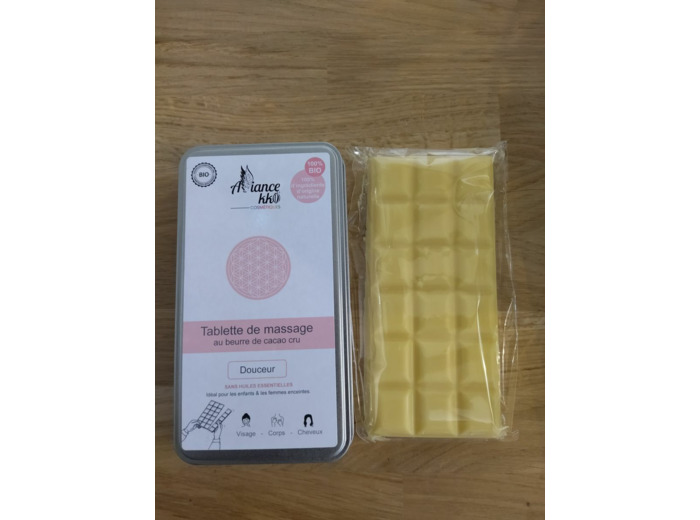 Tablette de massage au beurre de cacao