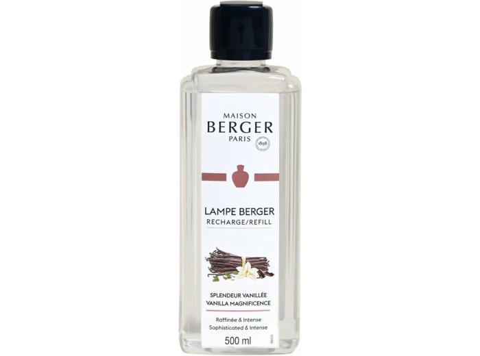 MAISON BERGER - Splendeur Vanillée - Recharge Huile Parfumée Prête à l'emploi pour Lampe Berger - Purifie et Désodorise l'Air - Diffusion Longue Durée (500ml) - Fabriqué en France