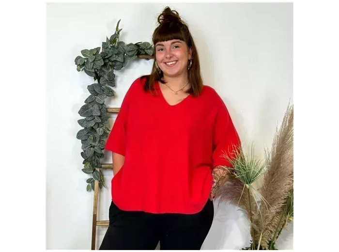 Z125- Pull loose Crop-Top (Gt) 🇮🇹 (rouge)