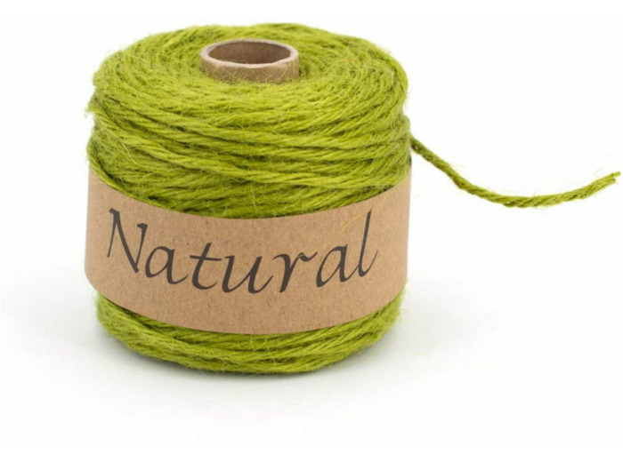 Fil de jute naturel 2 mm x 50 m couleur au choix vert