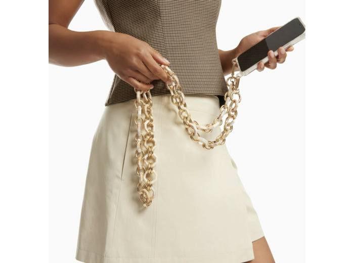 Chaîne de téléphone beige marbré -  Gina - Vanessa Wu
