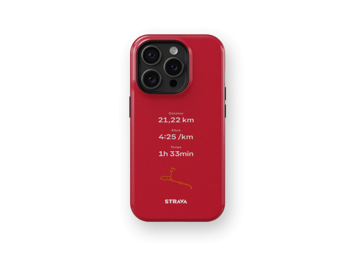 Mon Run Strava - Rouge| Coque 3D 2en1 Ultra-résistante