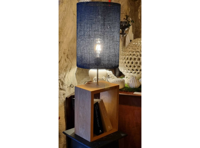 Lampe à poser contemporaine chêne et jute