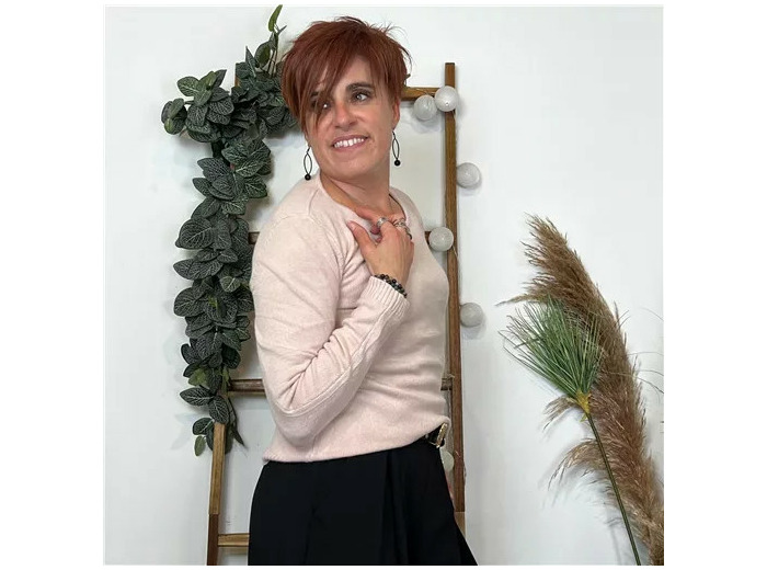 Y256- Pull Laine Cachemire "Tricotonic" (les T36&40) (rose poudré)
