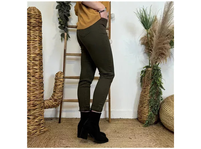 O573- Jean 7/8ème Voggo T36 T44 (kaki)