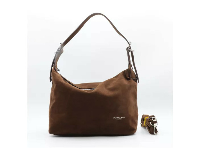 P402- Sac besace aspect Daim Flora & Co (marron)