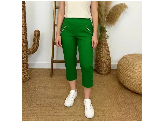 T581- Pantacourt stretch uni JST (T38-T52) (vert brésil)