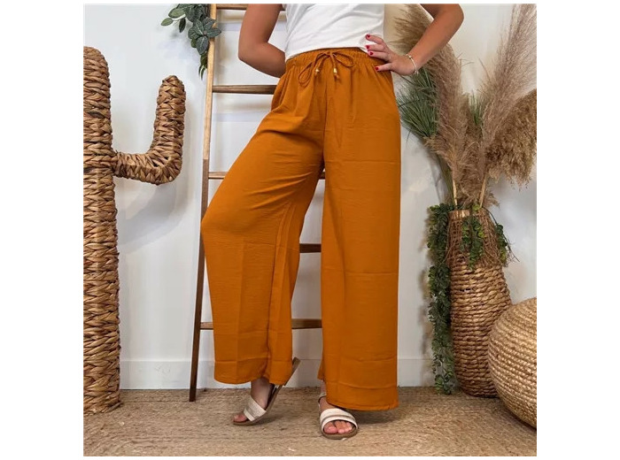 L761- Pantalon flou large 1er PRIX (Tu) (rouille)