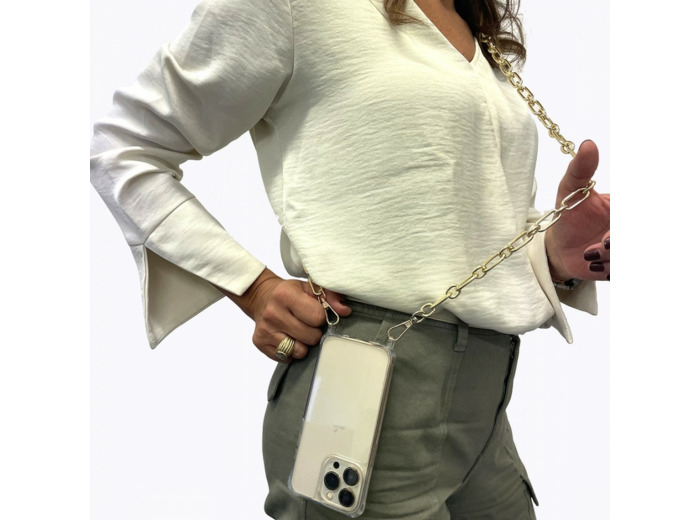 Chaine metal Or 25mm série MONZA pour coque avec anneau - 120cm