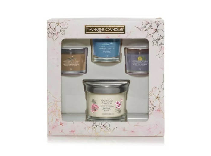 Coffret cadeau - 3 VOTIVES EN VERRE + 1 PETITE JARRE - COLLECTION PRINTEMPS