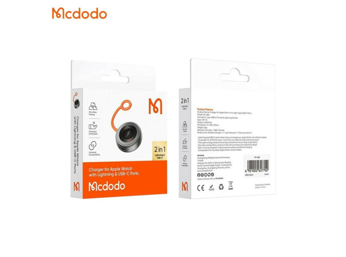 MCDODO Chargeur Montre Connectée CH-6840 sans Fil pour Apple Watch & AirPods Noir