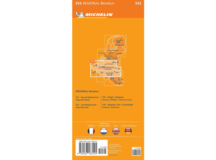 CARTE REGIONALE BELGIE/BELGIQUE - NOORD EN MIDDEN / NORD ET CENTRE