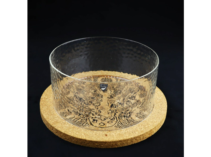 Saladier en verre et liège Orrefors