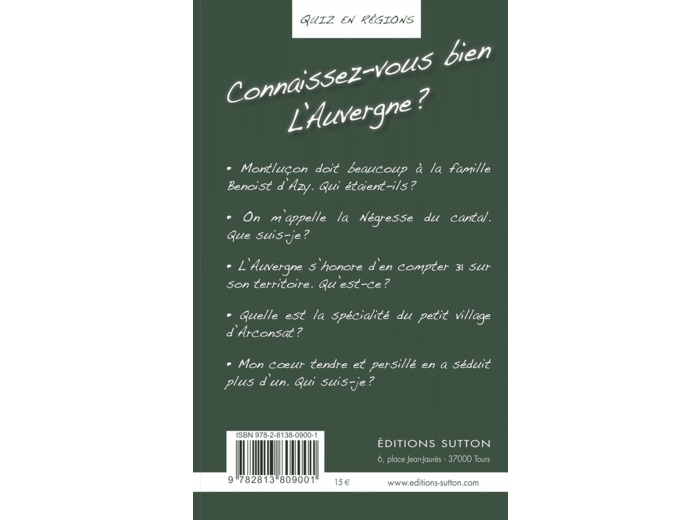 AUVERGNE EN 200 QUESTIONS (L') RETREF
