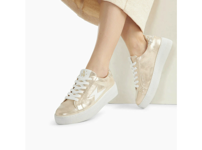 Baskets éclair gold à lacets -  Elodie - Vanessa Wu