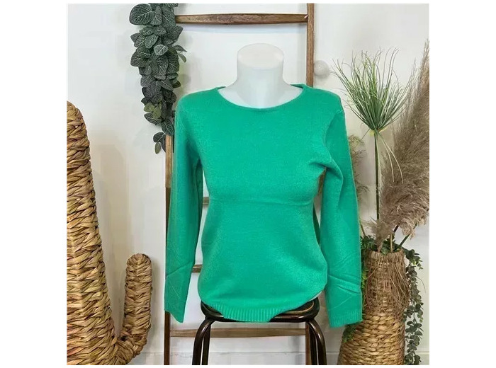 Y252- Pull Laine Cachemire "Tricotonic" (les T38&42) (vert brésil)