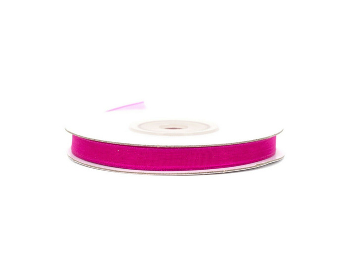 Ruban organza 6 mm de large bobine de 25 metres de long fuchsia 187
