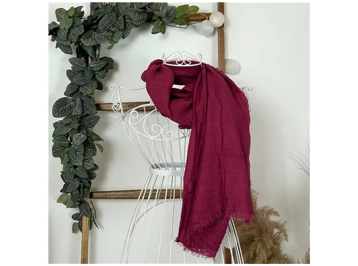 Y510– Foulard uni froissé (mauve)