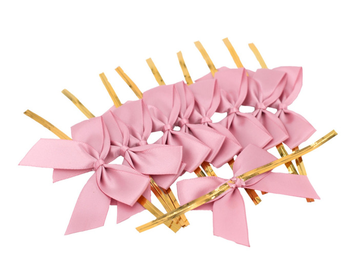 Noeuds en satin 5cm, 10 pièces Vieux rose