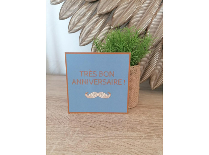 Carte "Très bon anniversaire" 11x11 cm