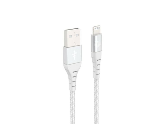 Tiger Lite - TIGER POWER LITE CABLE RENFORCE USB-A LIGHTNING 1,2M BLANC