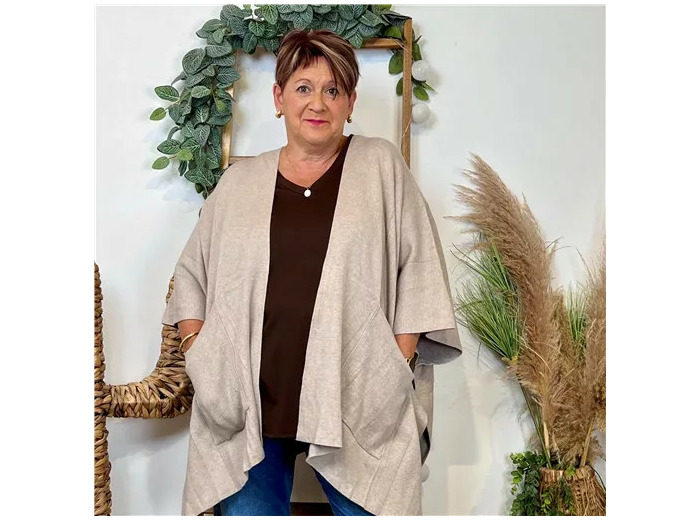 Z105 Gilet Oversize uni (Gt) (beige)