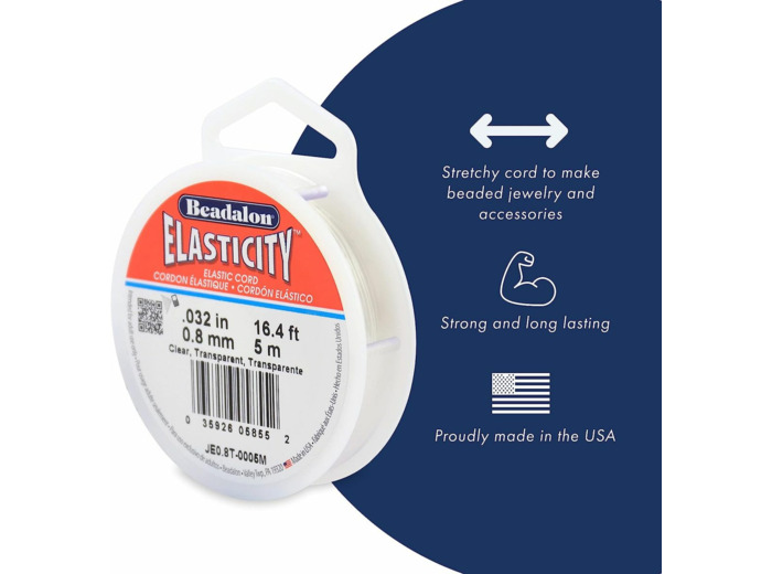 Fil elastique Beadalon 0,8 mm de diametre transparent 5 m