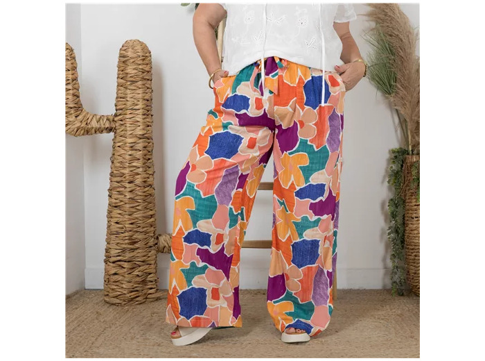 L787- Pantalon Palazzo By One (T40-T48) (orange)