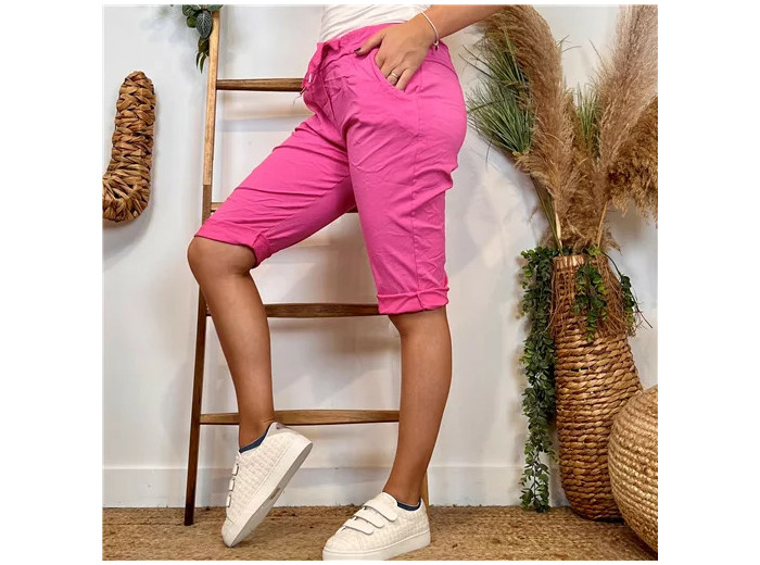 L729- Bermuda Coton Stretch (Tu) (fuchsia)