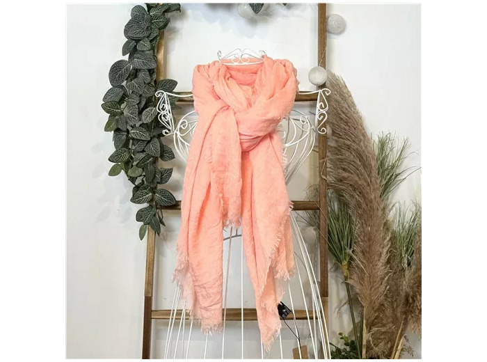 Y520- Foulard uni large (rose pâle)