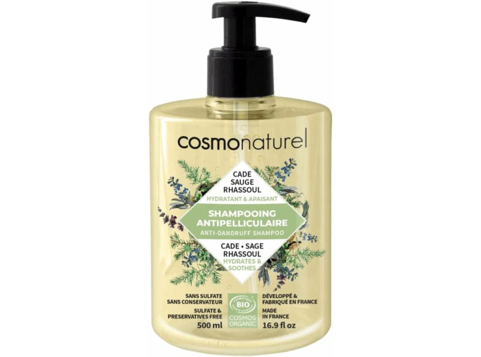 Cosmo Naturel Shampoing anti pelliculaire Cade Sauge Rhassoul 500ml