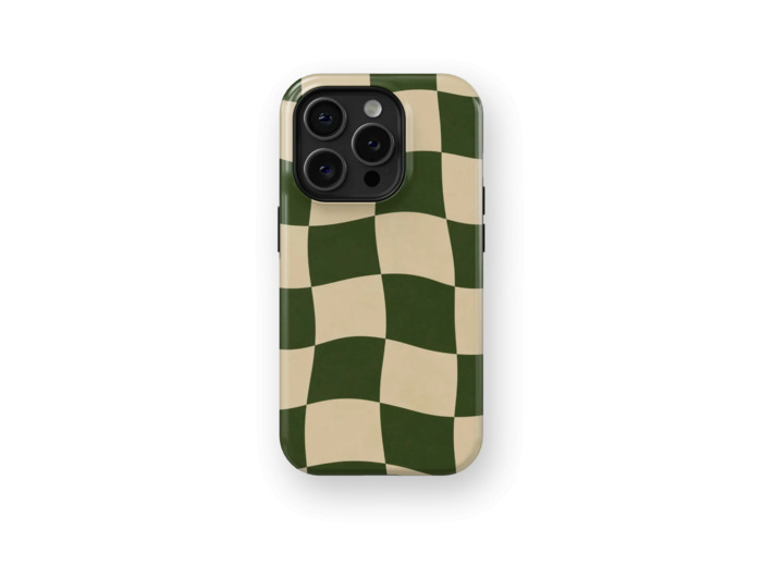 Olive Checker | Coque de téléphone 3D 2en1 Ultra-résistante